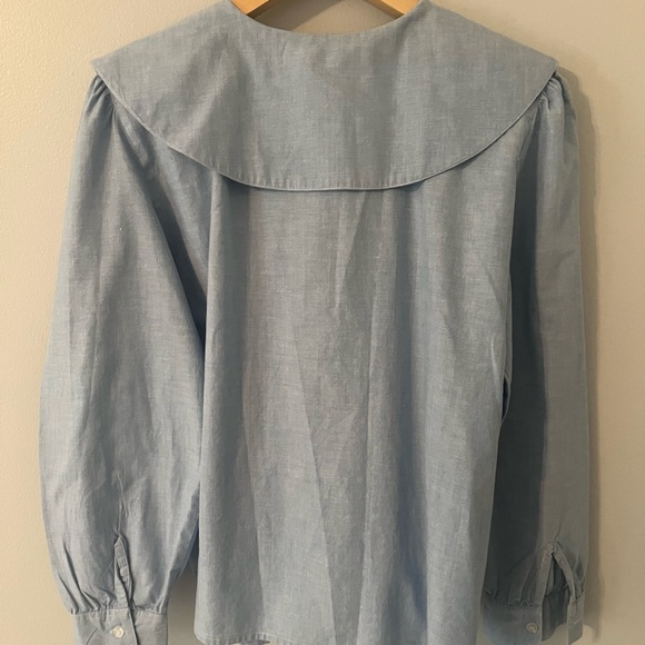 Bryn Connelly Vintage Light Blue Embroidered Blouse - Picture 4 of 5